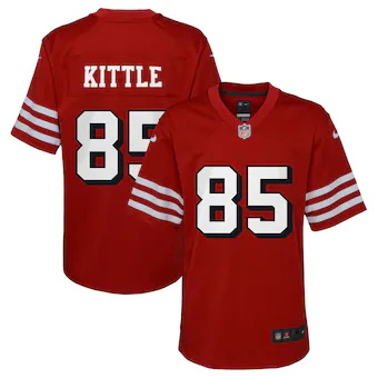 youth nike george kittle scarlet san francisco 49ers altern